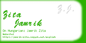 zita jamrik business card